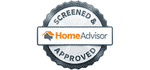 silver circular home advisor screened and approved badge