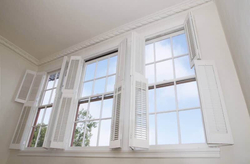 vinyl windows from the inside with white panels